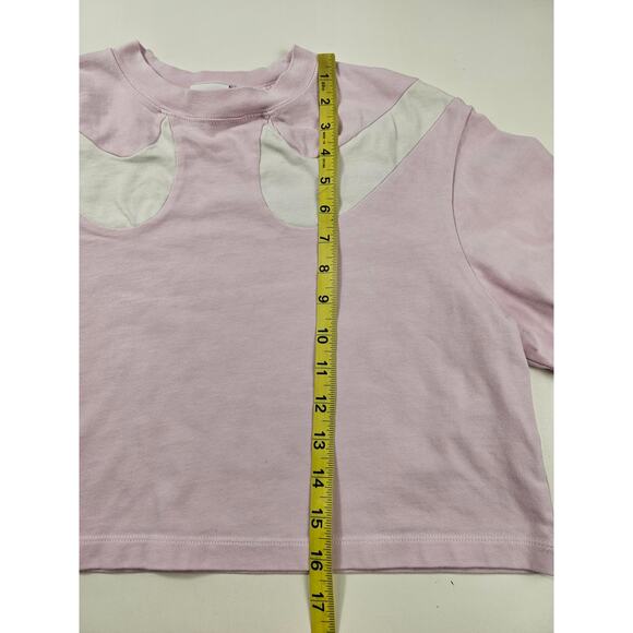 Nike Sportswear Swoosh Women's Cropped T-Shirt pink white y2k oversized XS ^ - Picture 9 of 9